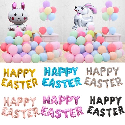 Frohe Ostern Luftballons Wimpel Banner Hase Karotte BALLONS für Party Deko