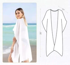 Chiffon beach cover with Fringe.