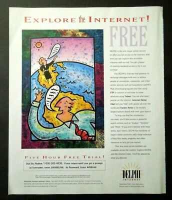 1994 DELPHI INTERNET Magazine Ad - Full Access To Internet Offer