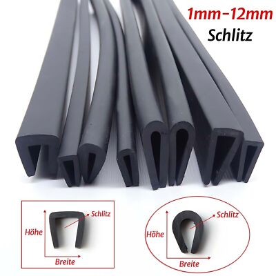 U-Profil Gummidichtung Kantenschutz Fassungsprofil Gummiprofil Schlitz 1mm-12mm 