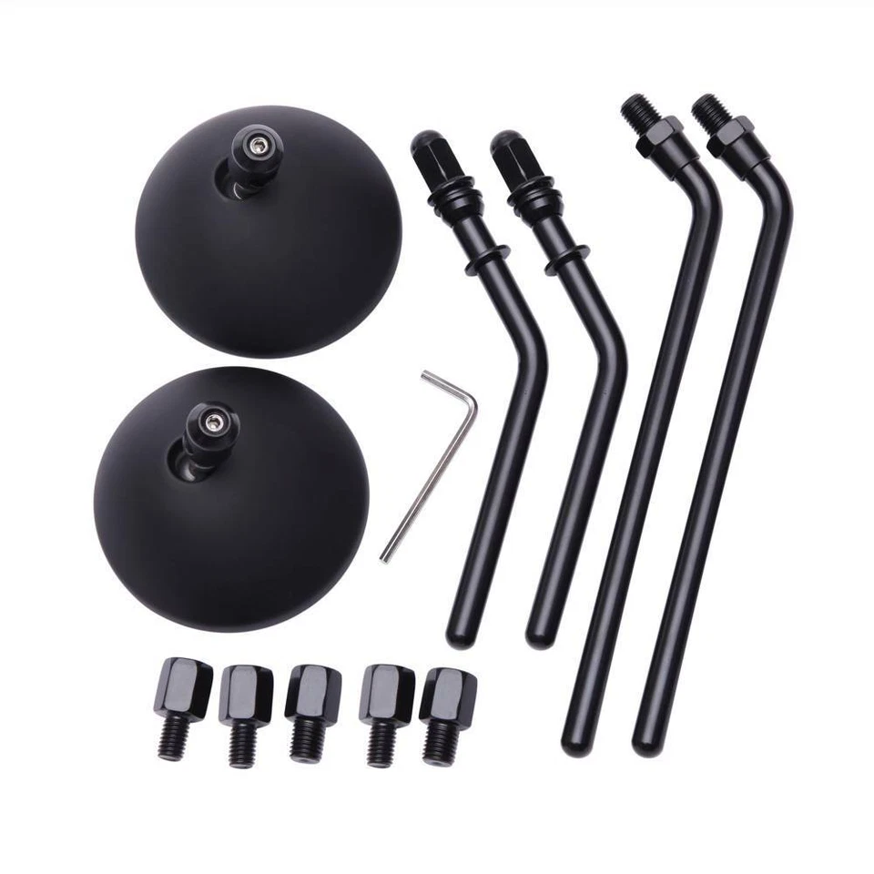 Круглые зеркала 75 мм с длинным стержнем для Triumph Bonneville T100 Scrambler Street Triple - Изображение 3 из 4