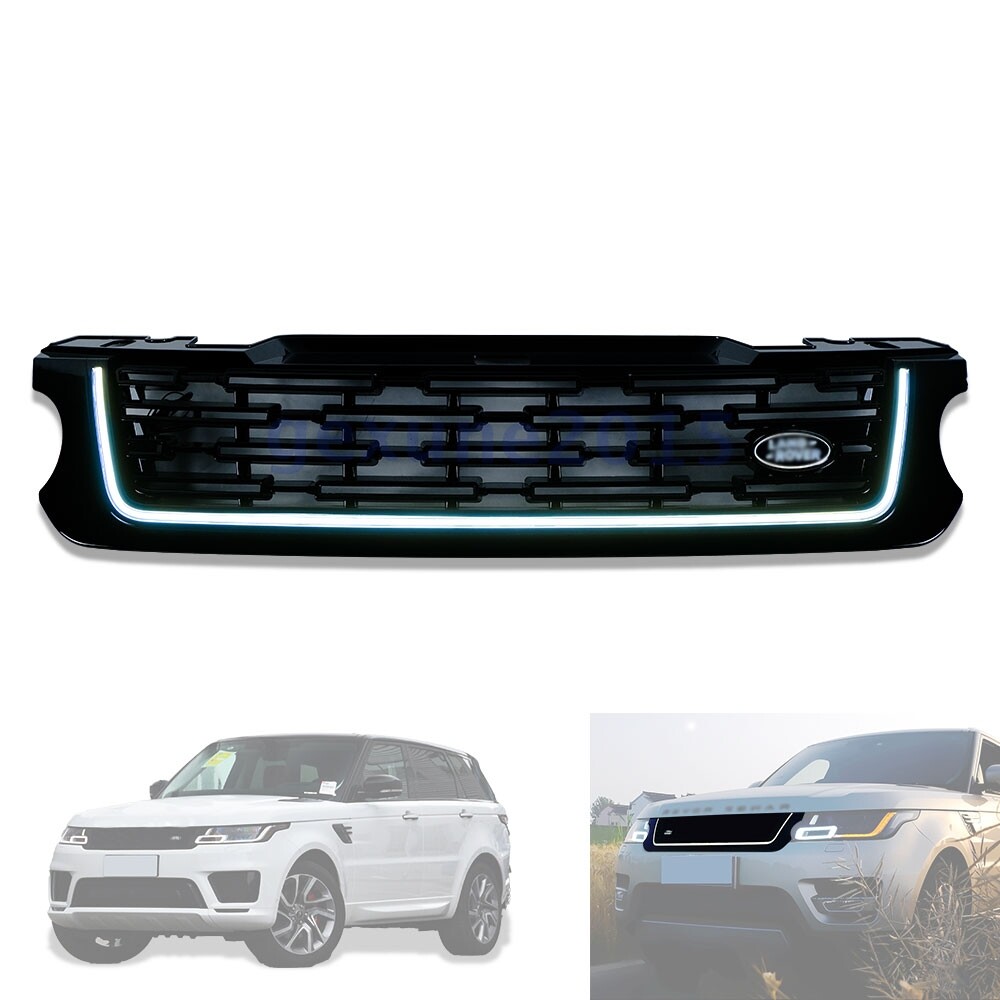 Front Grille Mesh w/ LED Lights For LR Range Rover Sport 2014-2017 upgrade 2018