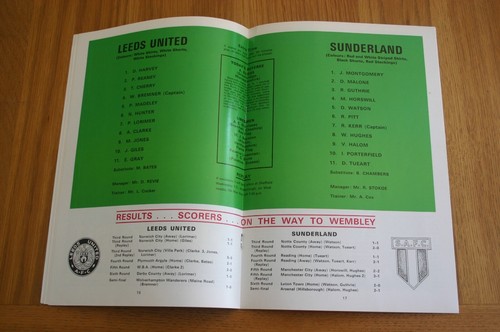 Leeds Utd v Sunderland 1973 FA Cup Final Programme and Ticket - Picture 10 of 17