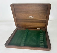 Cutco Knife Storage Box Wooden Dovetail Velvet Lined 8 Knife Slots