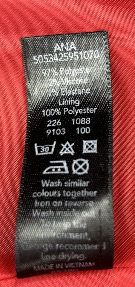Casaco George feminino tamanho 8 poliéster vermelho elástico manga longa bolsos com zíper - Imagem 4 de 4