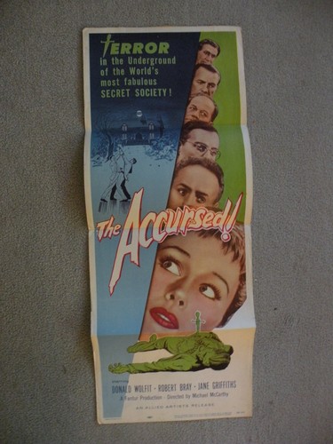 The Accursed Donald Wolfit, Robert Bray movie poster 14X36 #58/315