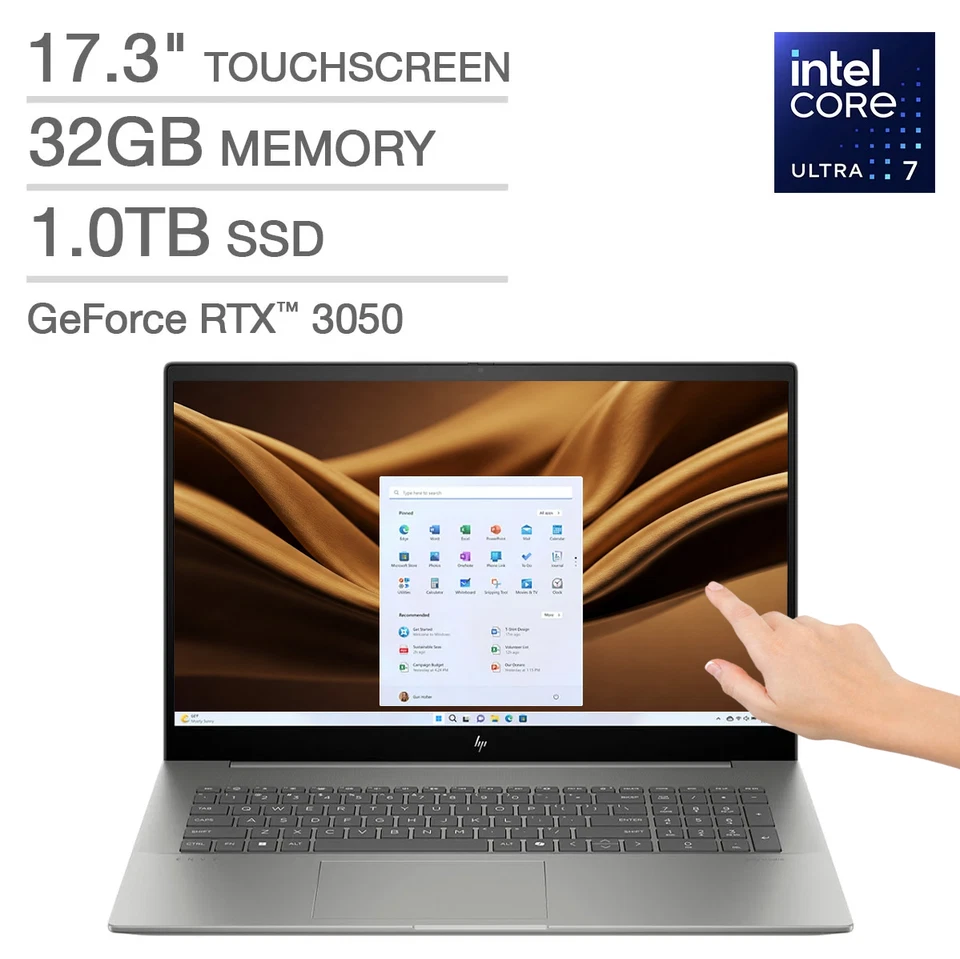 HP ENVY Gaming 17" FHD Táctil Intel Ultra 7 32GB RAM 1TB SSD NVIDIA RTX 3050 ¡Guau!