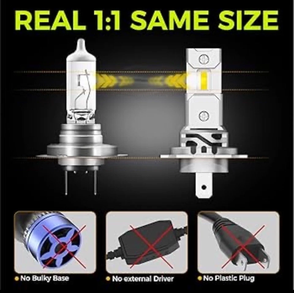 H7 Blanco Faros LED Repuesto Luz Ajuste 2004-2014 Audi A3 A4 A5 A6 Q5 Foto 2 de 4