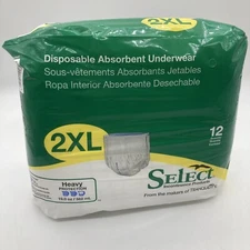 Select TRANQUILITY Pull On Adult Underwear 2X-Large Heavy Absorbency-Pack of 12