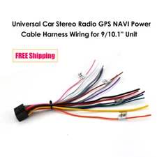 Universal GPS NAVI Power Cable Harness Loose Wiring for 9/10.1" Car Stereo Radio