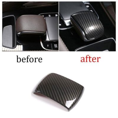 For Benz GLE GLS Cover Trim Inner Gear Shift Knob Decor Carbon Fiber 2020-2022