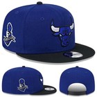 New Era Chicago Bulls Snapback Hat NBA 6X Champion Side Patch Royal Black Cap