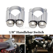 Pair 7/8" 22mm Hand Control Switch Momentary Switches For Harley Chopper Bobber
