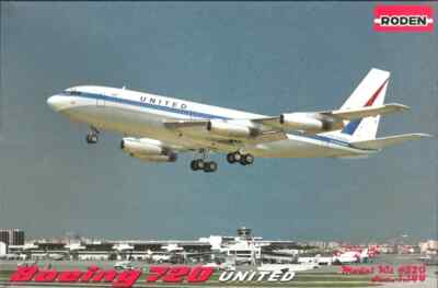 Boeing 720 United Narrow-Body Jet Airliner 1/144 Plastic Model Kit RODEN 320