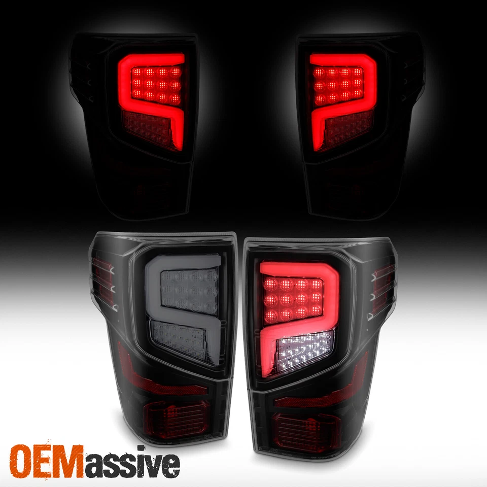 Lámparas de freno traseras de tubo LED para Nissan Titan 2016-2021 - negro humo Foto 2 de 4