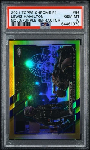 Lewis Hamilton 2021 Topps Chrome F1 Refractor Gold Purple #56 PSA 10🔥 Mercedes