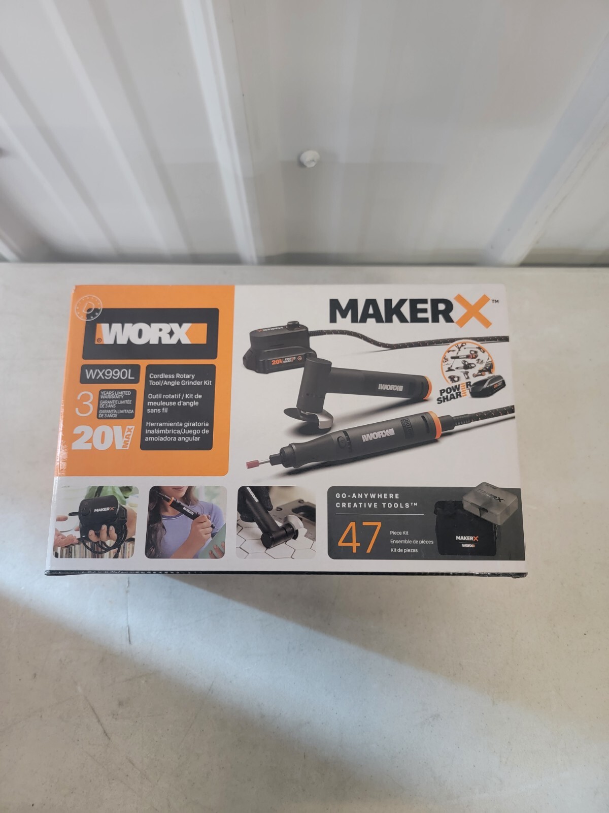 Worx WX990L MakerX 20V MAX PowerShare Cordless Kit with Rotary Tool and