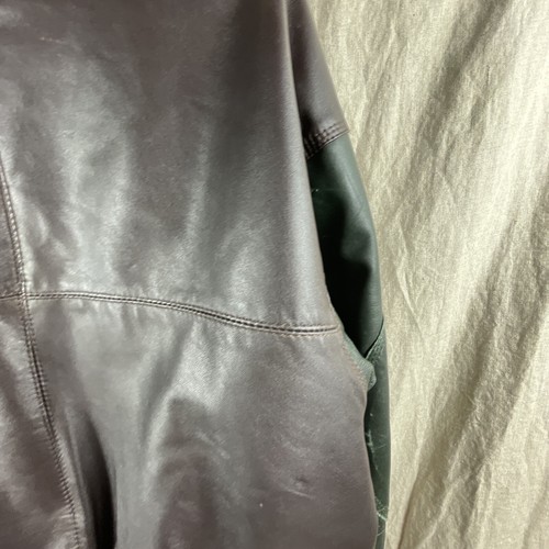 Chaqueta de cuero limitada multicolor cremallera completa manga larga cuero genuino talla L para hombre - Imagen 16 de 21
