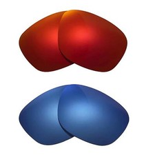 Walleva Two Pairs Polarized Lenses For Ray-Ban RB4147 60mm - Fire Red Ice Blue