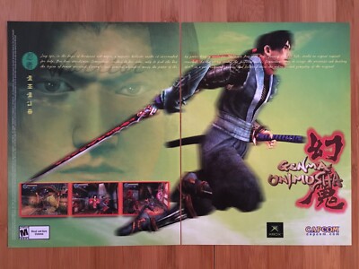 Genma Onimusha Xbox 2002 Vintage Poster Ad Print Art CAPCOM Official Promo Rare!