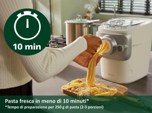 MACCHINA PER LA PASTA FRESCA PHILIPS 7000 SERIES HR2660/00 PASTA MAKER 6 TRAFILE - Afbeelding 9 van 10