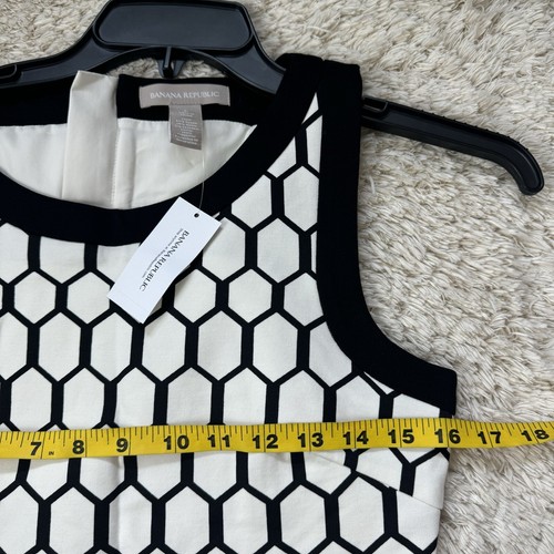 Banana Republic schwarz-weiß geometrisches Kleid Gr. 6 - Bild 8 von 9