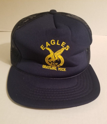 Vintage Grayling, Michigan Fraternal Order Of Eagles Navy Blue Snapback Hat