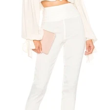 Chrissy Teigen X revolve women's wat phra ivory dress pleated waist pants L