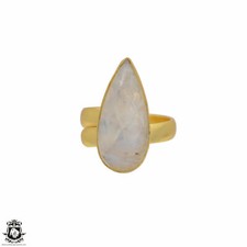 Size 6.5 - Size 8 Adjustable Moonstone 24K Gold Plated Ring GPR74