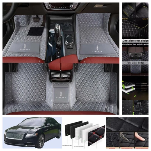 For Lincoln Continental 2017-2020 Car Floor Mats Leather Luxury Custom Carpets - Imagen 33 de 44