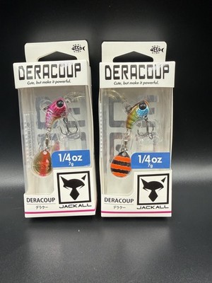 Jackall Deracoup   Two Tail Spin Jigs   1/4 oz / 7g   Gill Stripe + Pink Back Cr