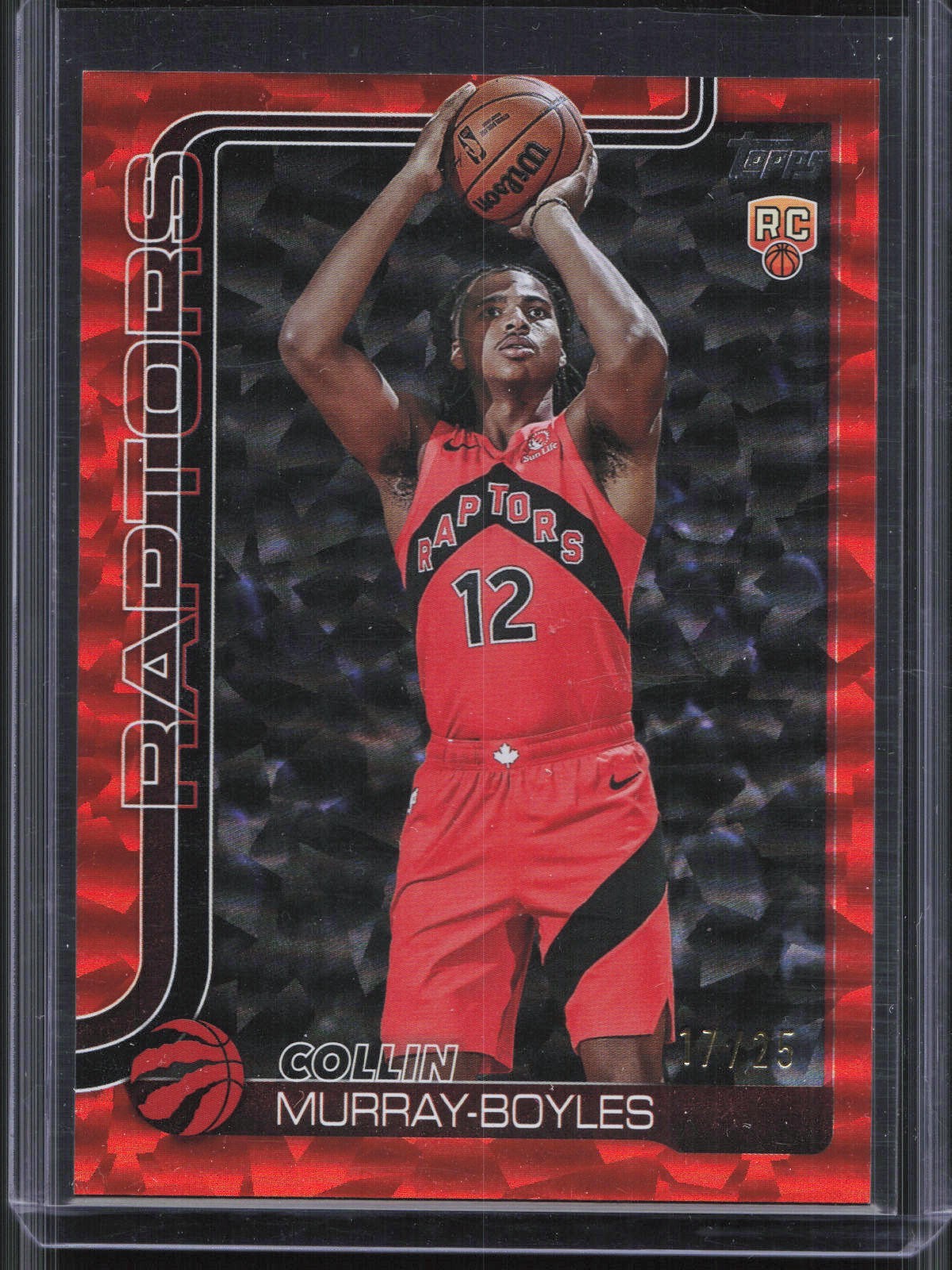 2025-26 Topps Collin Murray-Boyles #209 Rookie Orange Crackle Foil /25 Raptors