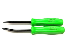Snap On Tools 2pc 5" Straight Bent Mini Green Pocket Prybars PBMB5G PBMS5G