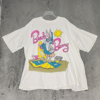 VTG Bugs Beach Bunny Single Stitch T-SHIRT OSFA Pool Cover-Up College Ware USA