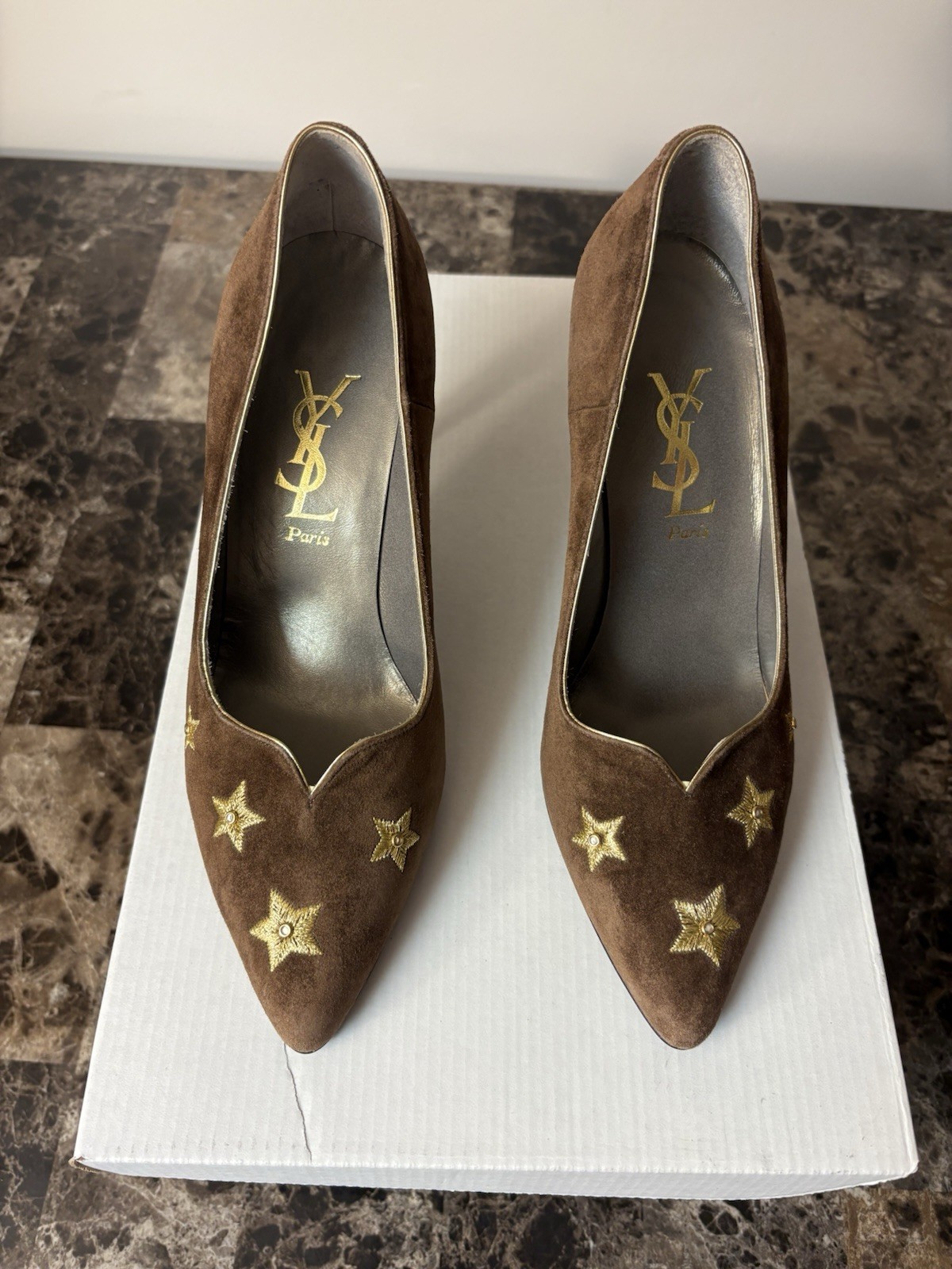 Décolleté YSL Yves Saint Laurent scamosciate stella taglia 36 5 EU (6 5W) pulite autentiche