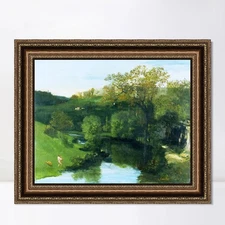 Framed Canvas Art Giclee Print Series#019 by Gustave Courbet Home Office Decor