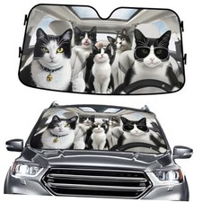 Tuxedo Cat Family Windshield Sun Shade for Car SUV Size S 10. Tuxedo Cat Family