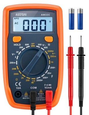AstroAI Multimeter Digital Strommessgerät Spannungsprüfer Kapazität Tester