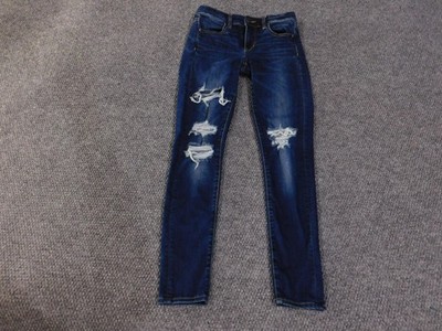 American Eagle Jegging Jeans Womens 4 Distressed Next Level Stretch Ripped Denim