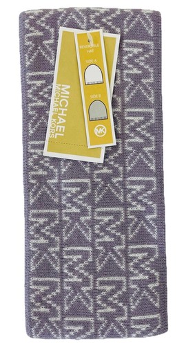 NWT Michael Kors Women's Casual Winter Knit Headband Purple White - Picture 2 of 4
