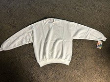 NWT NOS Vtg 90s Jerzees Sweatshirt Mens XL White Pullover Crew Blank Made In USA