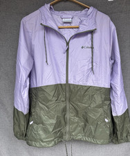 Columbia Jacket Womens Small Purple Olive Green Flash Forward Windbreaker Jacket