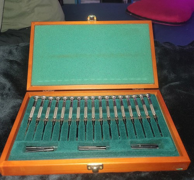 #ad Acu Min Precision Mini Screwdriver 32 pc. Set by Moody Tools w Wooden Case $85.63