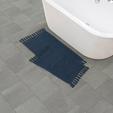French Connection Nellore Bathroom Rugs Set Of 2 Woven And Beaded Bathroom Mats
