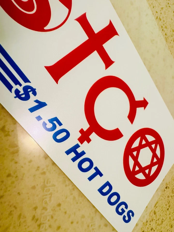 Peace Love and Costco "Coexist"  $1.50 Hot-Dog Decal Bumper Sticker - meme hype - Image 3 of 4
