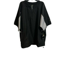 Easton Sports 1/4 Zip Windbreaker Short Sleeve Baseball Jacket XL Black Gray