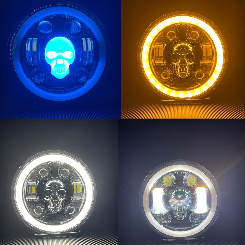 Faros LED RGB 4 piezas 5 3/4" 5,75" halo redondo DRL para Buick Riviera 1963-1974 Foto 3 de 4