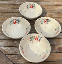Set of 4 Boleslawiec Polish Pottery  6.5” Cereal Soup Bowls Poland NEW