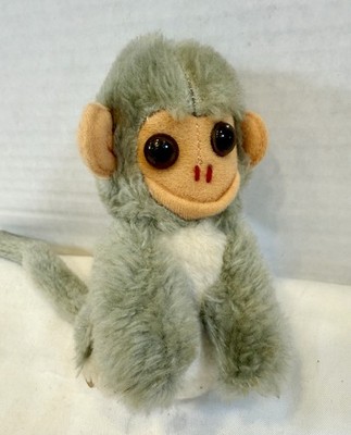 Vintage Plush Monkey W/ Big Eyes Made By K&M Associates Hudson Ohio In Korea