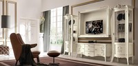 Set 4Tlg Wohnzimmer Rtv Vitrine Tv Sideboard Schrank Tisch Wohnzimmer Holz MöBel